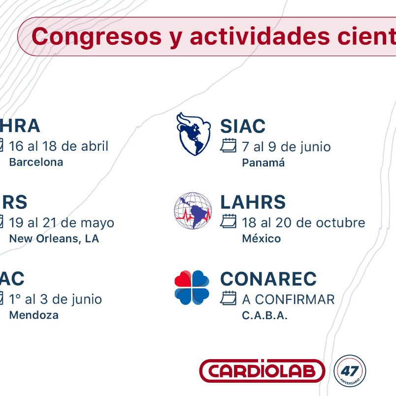 Calendario 2023 de Actividades Científicas de Electrofisiología y Dispositivos Cardíacos